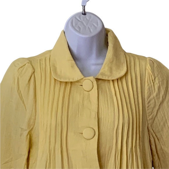 Love Stitch Shirt Dress 1/2 Sleeve Yellow Patch Pockets ButtonUp - Picture 3 of 12